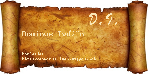 Dominus Iván névjegykártya