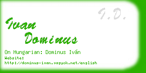 ivan dominus business card